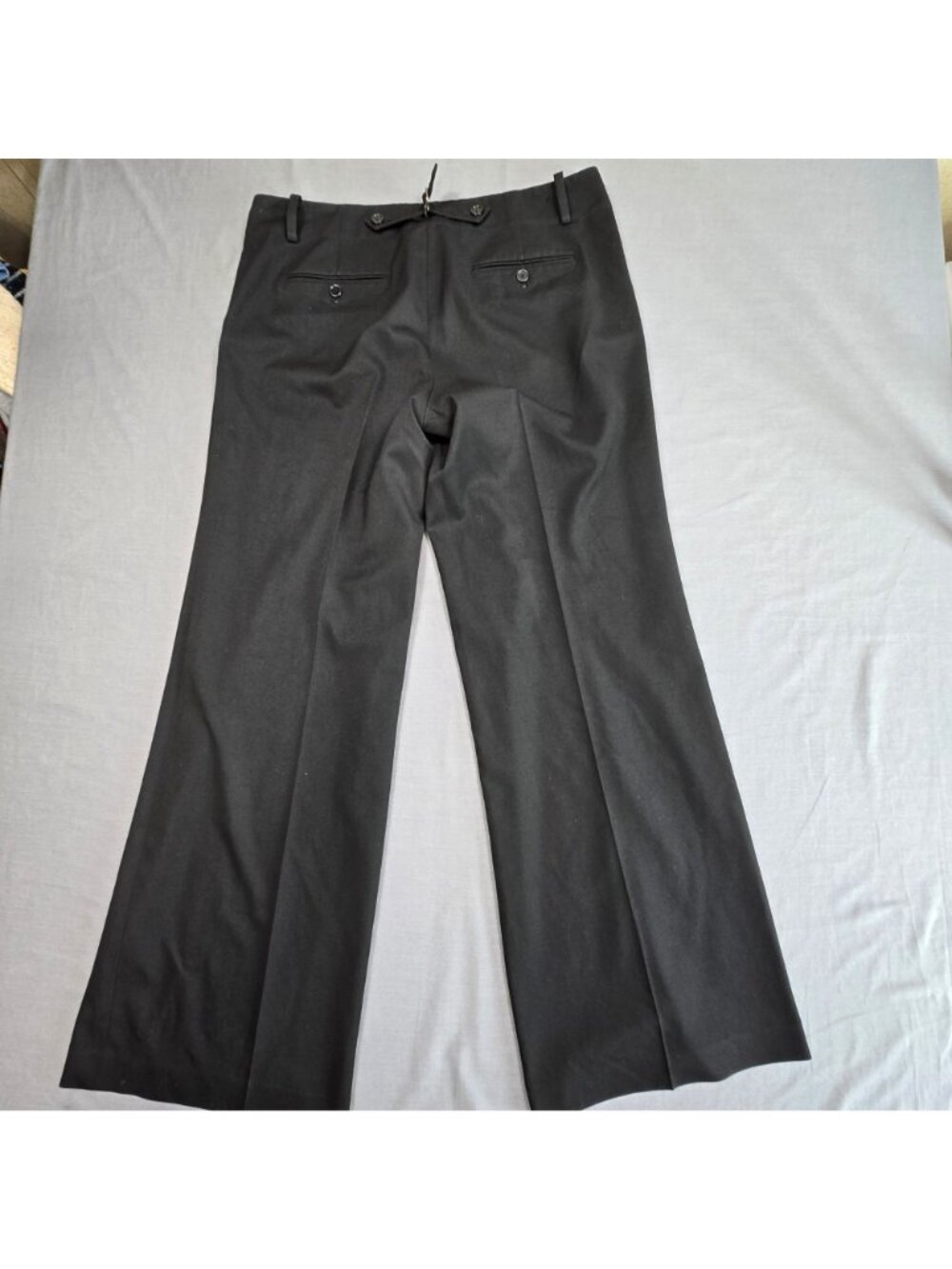 Ann Taylor Size 10 Trouser Dress Pants Black Career Wide Leg Flat Front - Picture 5 of 6